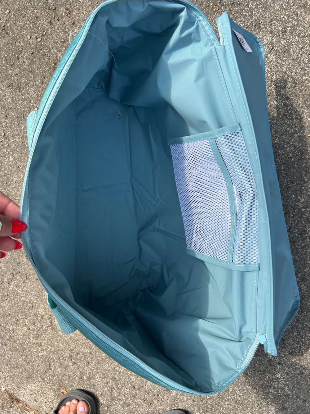 Trader Joe's Large Reusable Insulated Tote Bag - Teal (NWOT) - Picture 3 of 4